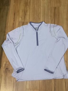 Lucky in Love Lavender Long Sleeve Zip-Front Top